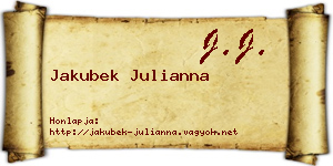 Jakubek Julianna névjegykártya